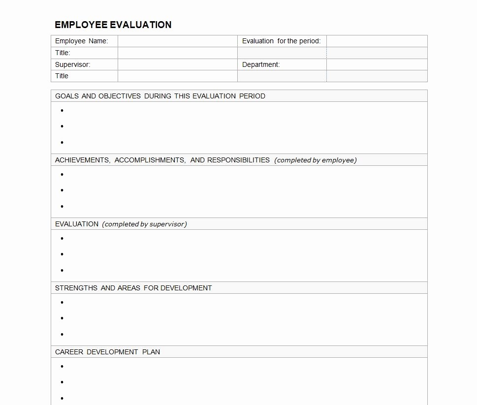 40 Free Employee Evaluation Forms Printable Desalas Template 40 Free Employee Evaluation Forms Printable Desalas Template