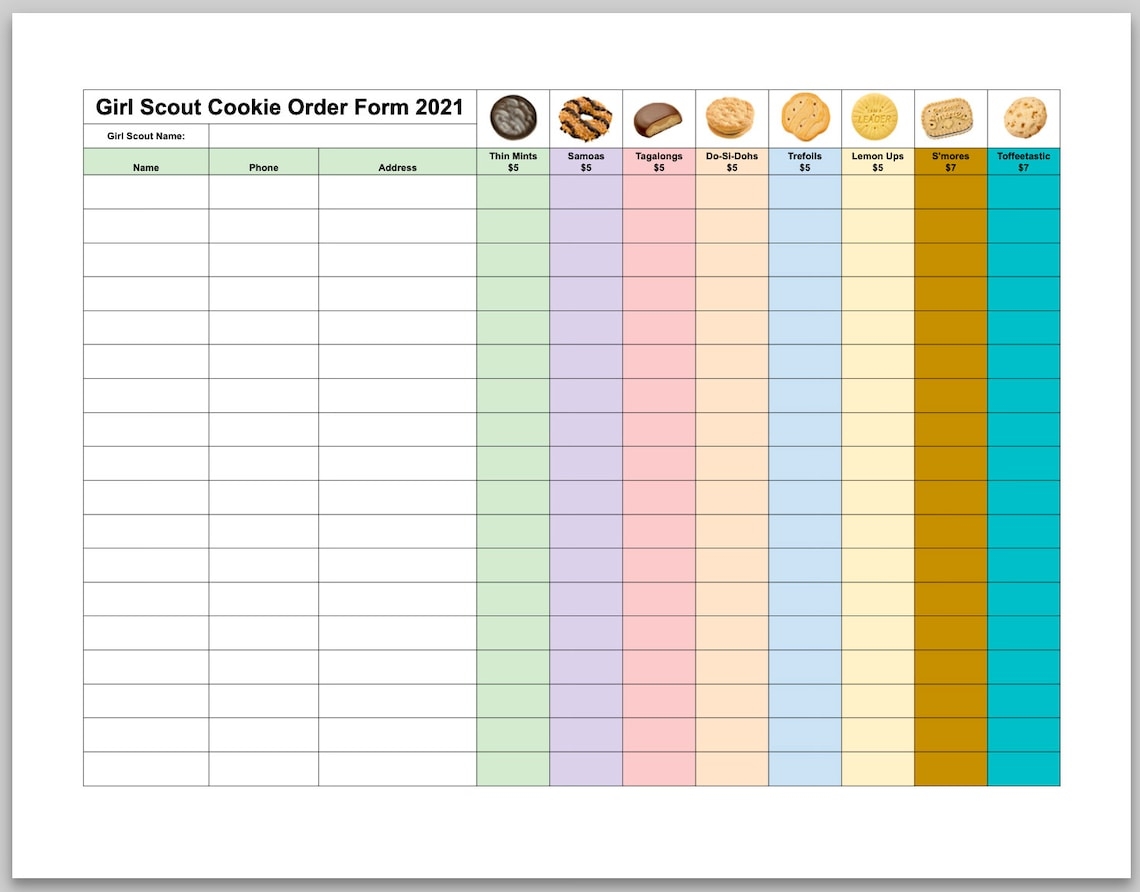 Abc Bakers Girl Scout Cookies 2025 Order Form John R Hunter