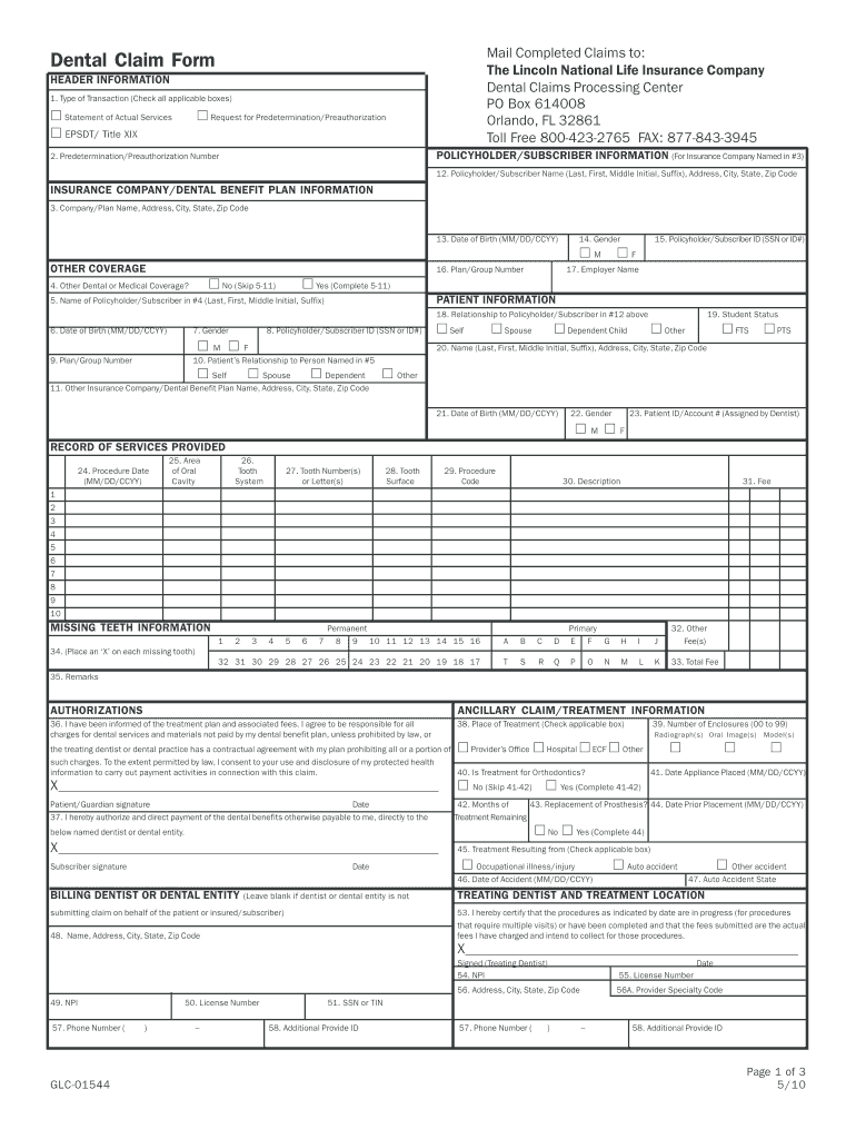 Ada Dental Claim Form Fillable Fill Out And Sign Printable PDF 