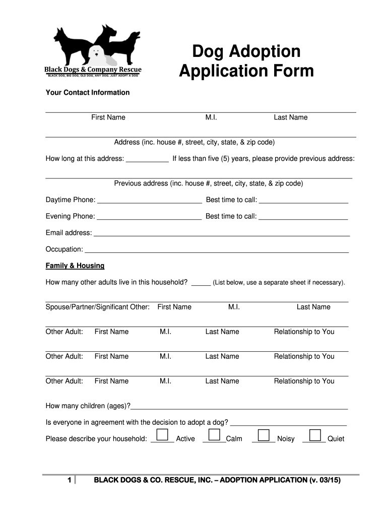 Adoption Application Form For Dogs Fill Online Printable Fillable Adoption Application Form For Dogs Fill Online Printable Fillable