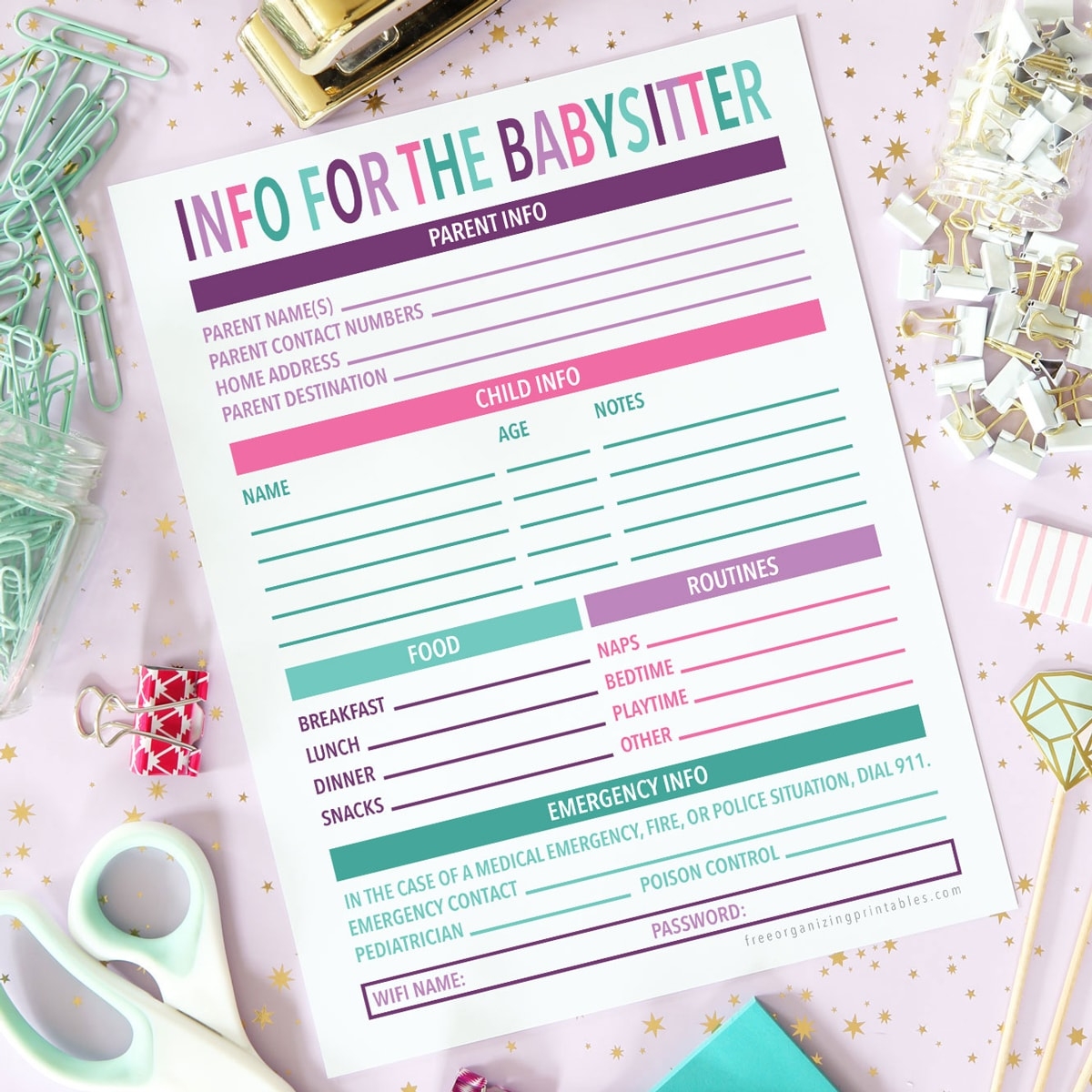 Babysitting Forms Printable Free Printable Forms Free Online