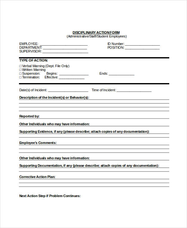 Employee Write Up Pdf Printable Disciplinary Action Form Printable Employee Write Up Pdf Printable Disciplinary Action Form Printable
