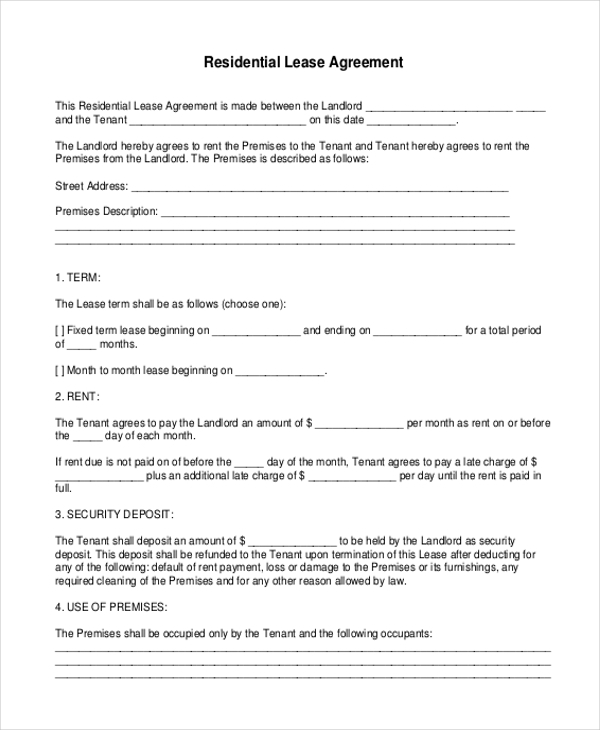 FREE 13 Lease Agreement Form Samples PDF MS Word Google Docs FREE 13 Lease Agreement Form Samples PDF MS Word Google Docs