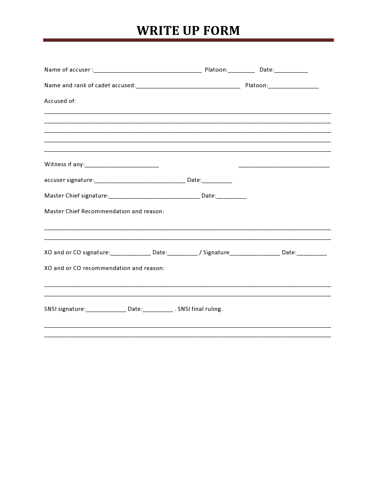 Free Employee Write Up Form Printable Printable Forms Free Online Free Employee Write Up Form Printable Printable Forms Free Online