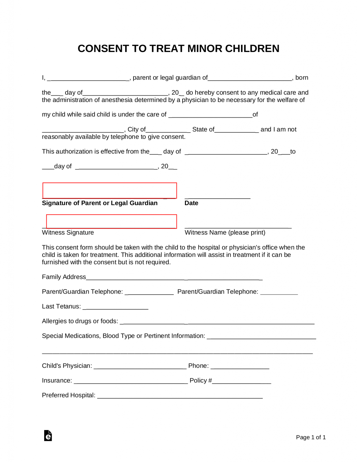 Grandparent Printable Medical Consent Form For Minor Printable Forms 
