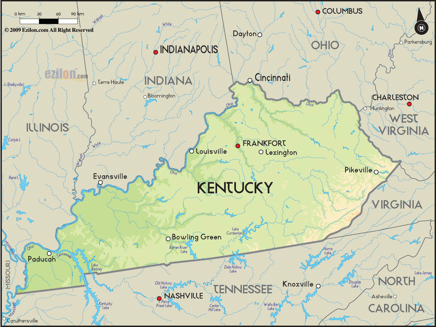 Kentucky Map TravelsFinders Com