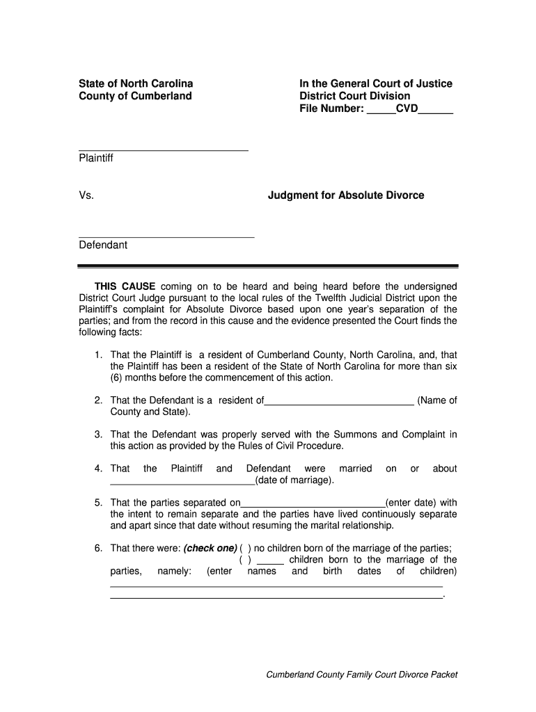 Nc Fillable Divorce Forms Pdf Printable Forms Free Online