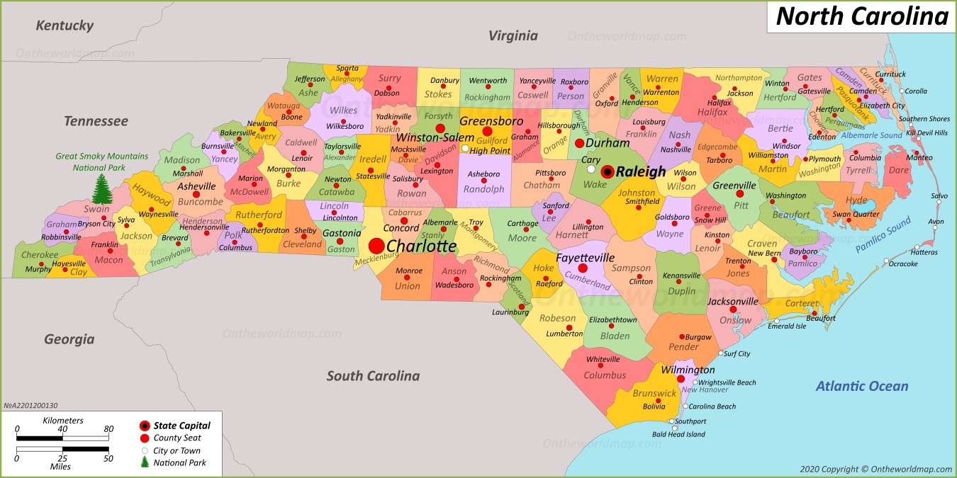 North Carolina State Maps USA Maps Of North Carolina NC