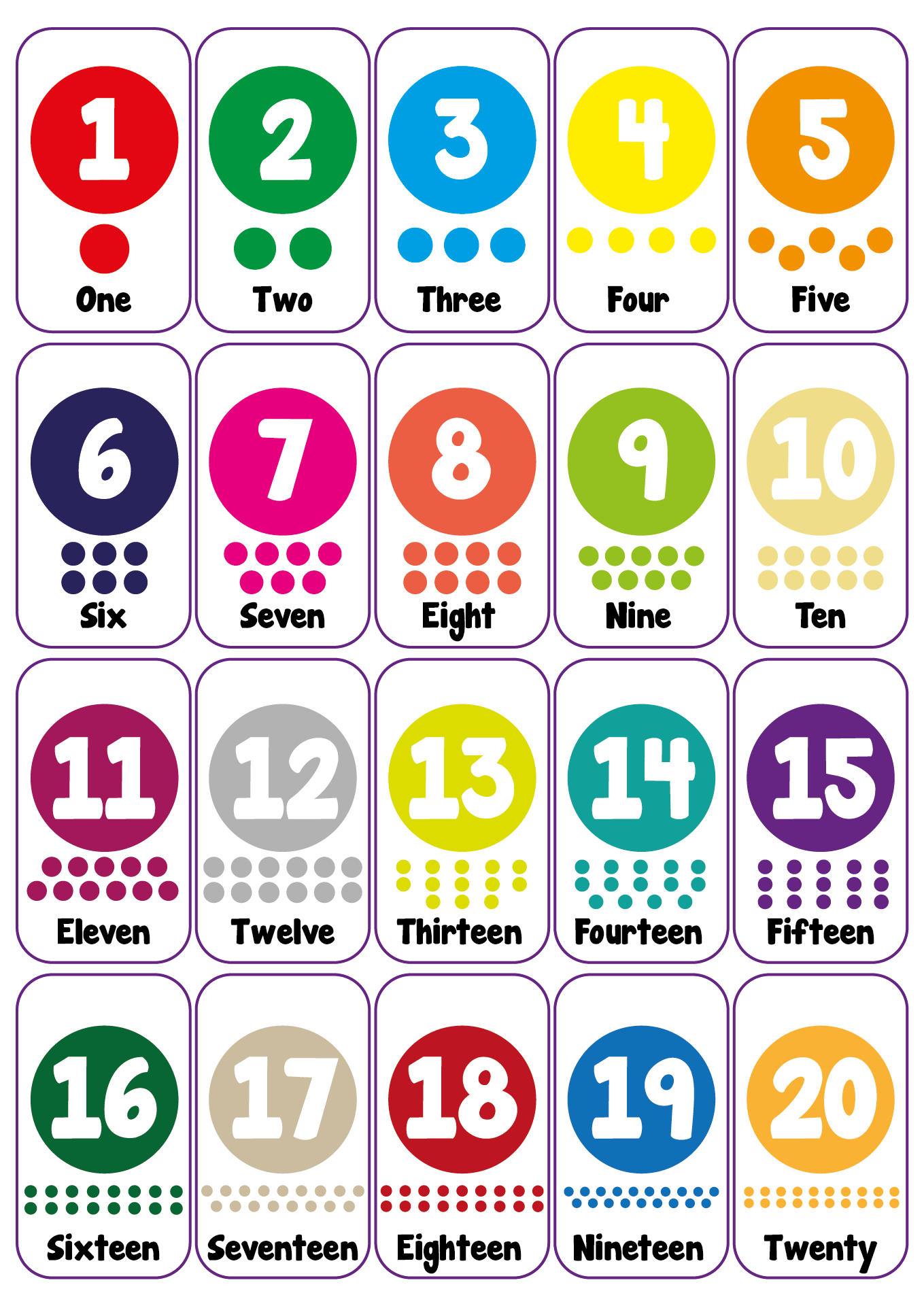 Numbers 1 To 20 Printable Numbers 1 To 20 Printable