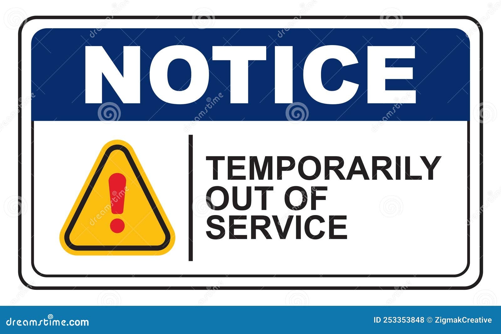 Out Of Service Sign Out Of Service Sign