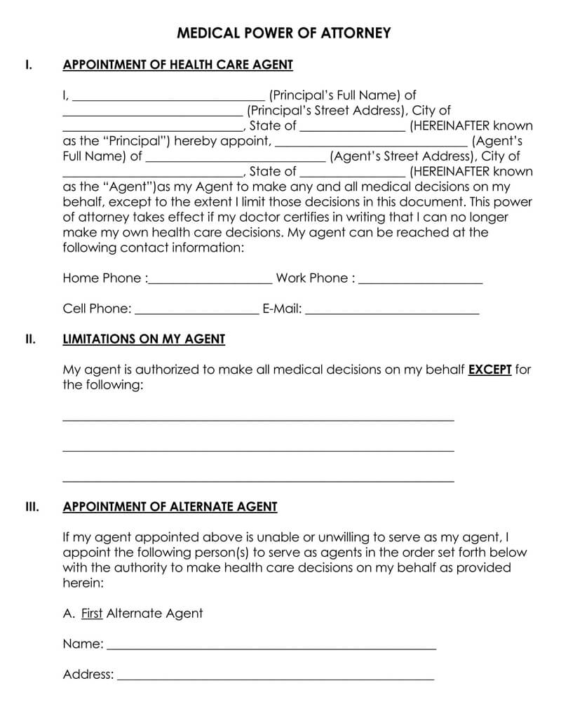 Poa Printable Forms Printable Forms Free Online