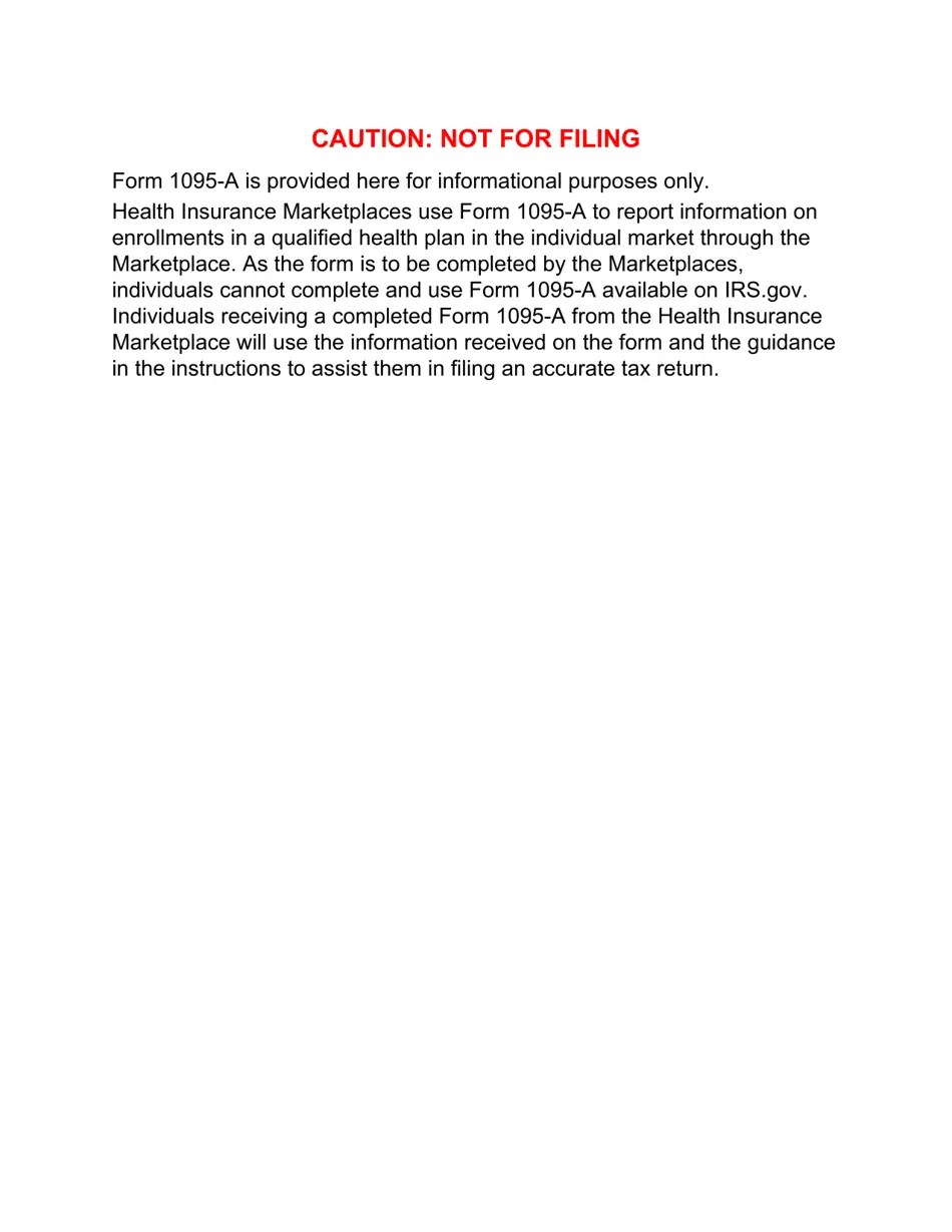 Printable 1095 A Form Printable Forms Free Online