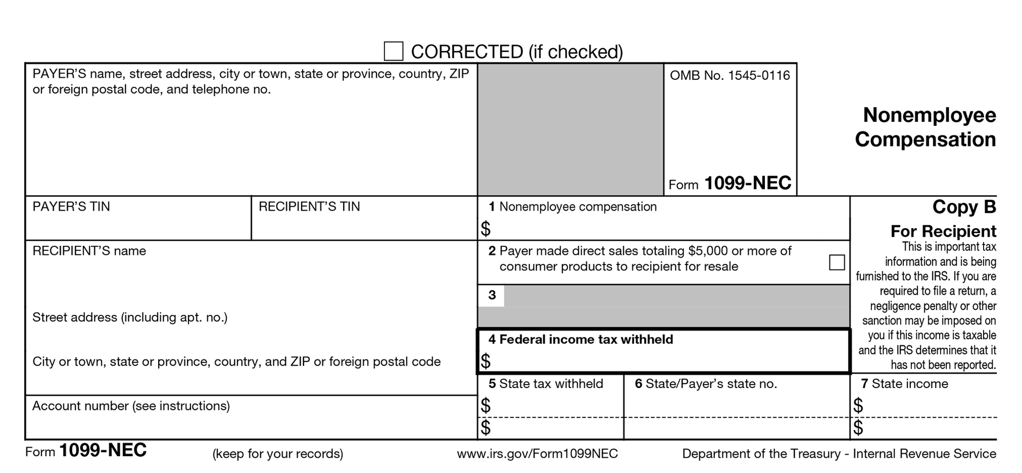 Printable 1099 Nec Form 2024 Printable 1099 Nec Form 2024