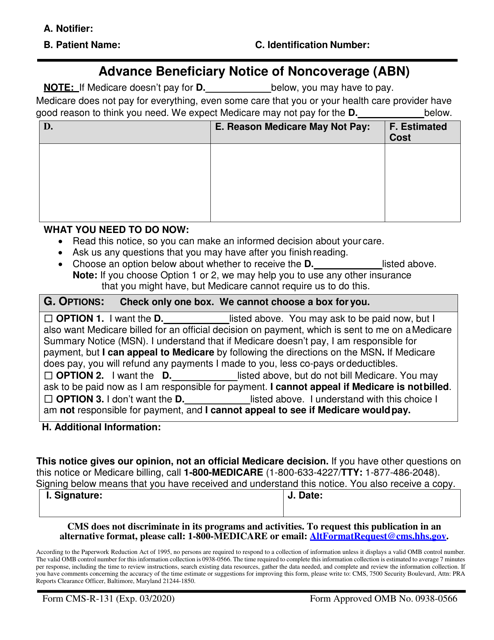 Printable Form Cms R 131 Printable Forms Free Online