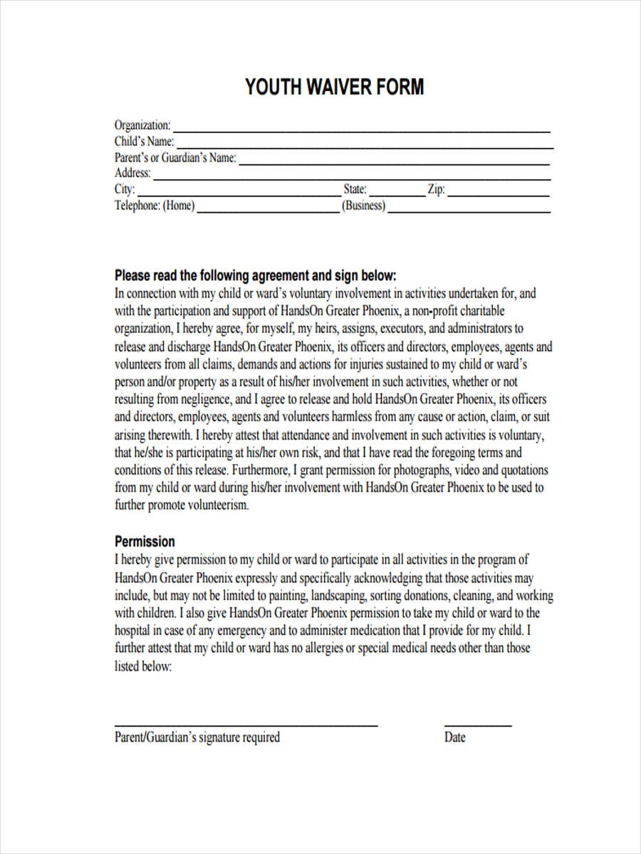 Printable Generic Sports Waiver Form Printable Forms Free Online Printable Generic Sports Waiver Form Printable Forms Free Online