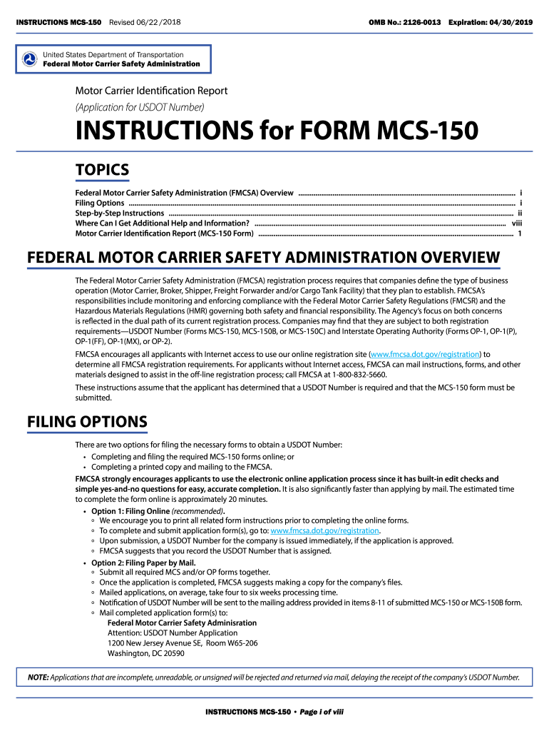 Printable Mcs 150 Form Printable Form 2024