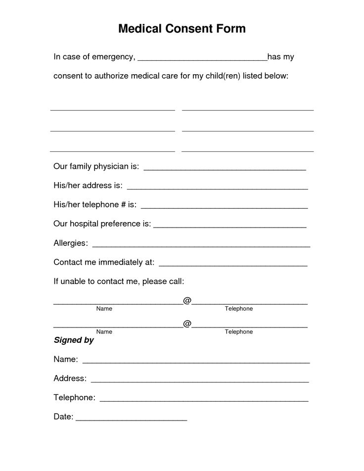 Printable Medical Consent Form For Grandparents Printable Forms Free 