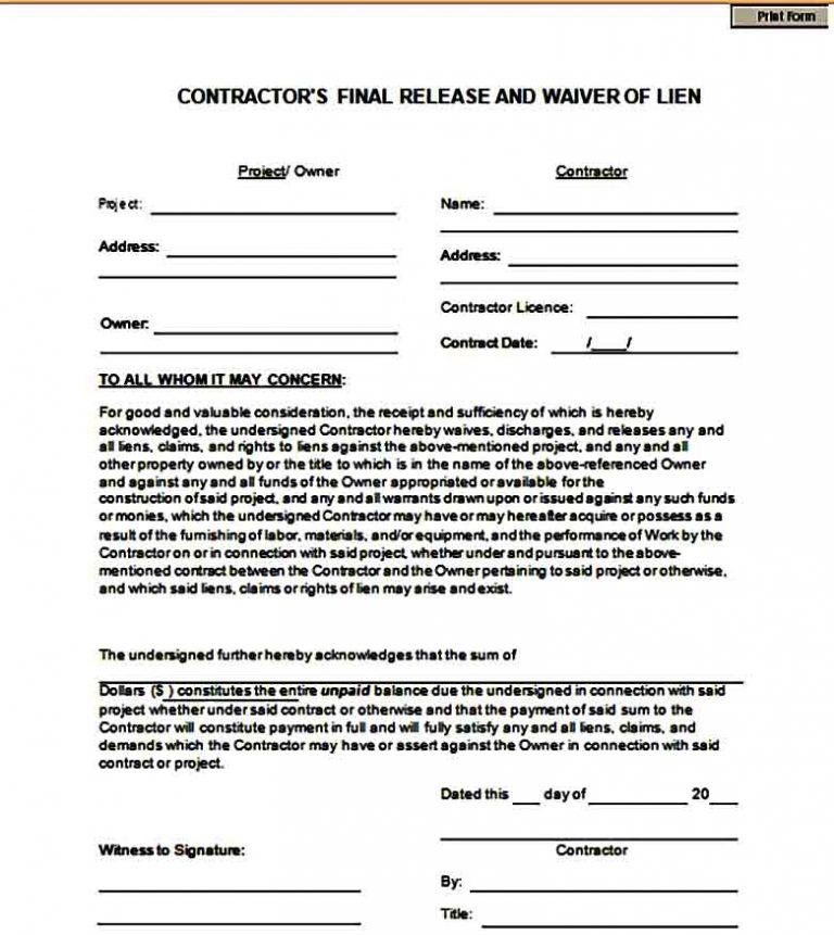 Template Lien Waiver Form Mous Syusa Template Lien Waiver Form Mous Syusa