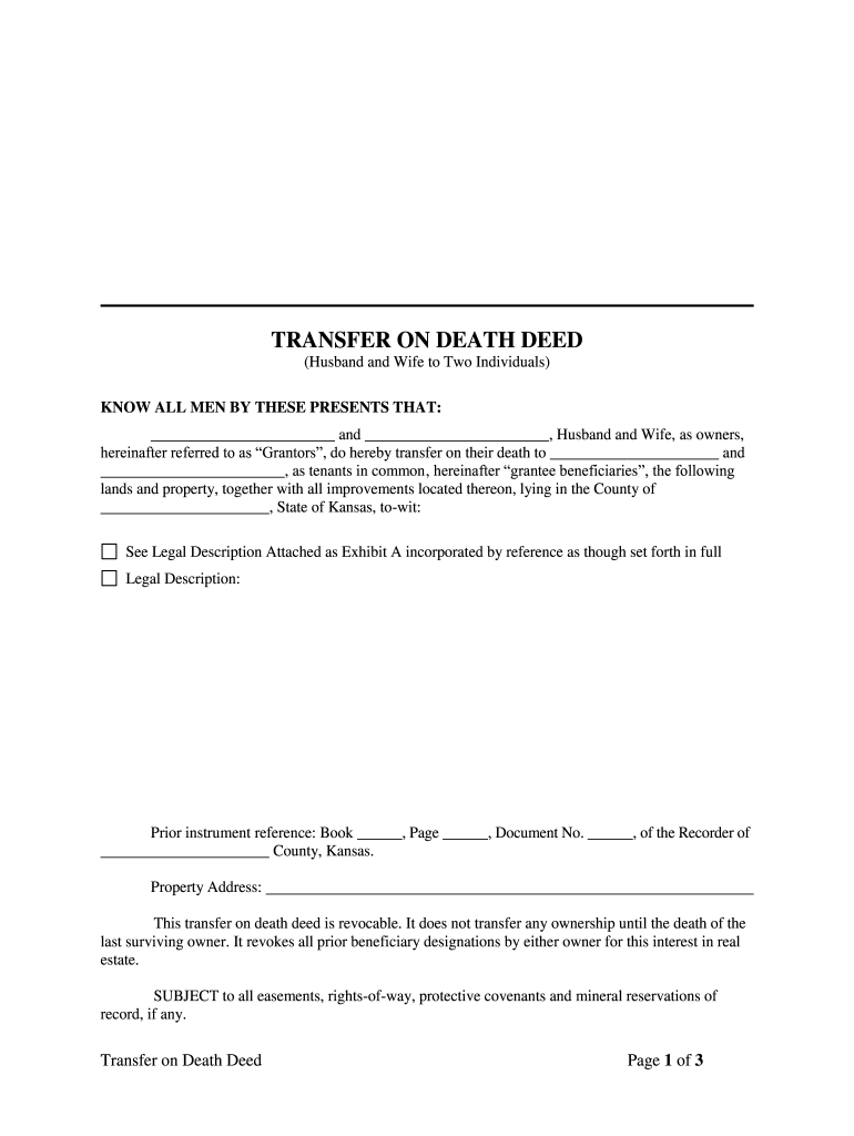 Transfer On Death Deed Printable Form