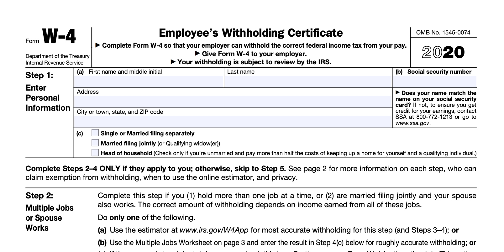 W 4 Form 2025 Printable Free Steve Myers